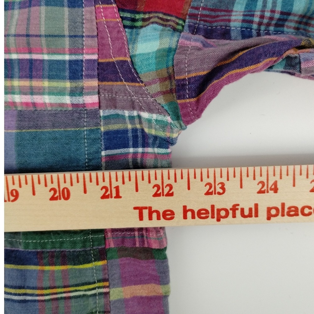 VTG‎ Elements Spiegel Patchwork Plaid Button Up Shirt Women's Size Large Cotton - Picture 6 of 8